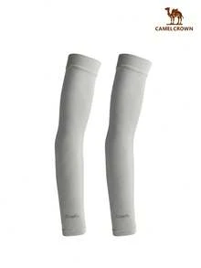 CAMEL CROWN Outdoor Sun Protection Arm Sleeves, UV Protection For Driving And Cycling, Ice Silk Sun Protection Arm Sleeves - Grey - View 2