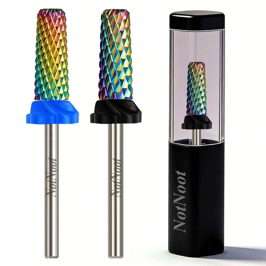NotNoot Nail Drill Bits, Flat Top Tapered Carbide Bit For Gel Polish & Base Removal, Electric File Manicure Drills Accessories Tool - Silver - View 1