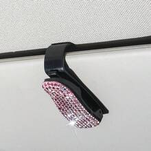 Car Sun Visor Mount Fashion Glasses Clip Holder Rhinestone Bracket Portable Fashion Glasses Crystal Clip Decoration Accessories - A - View 10