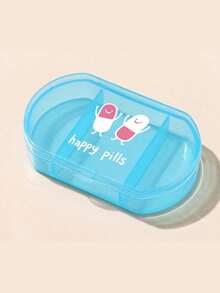 Pill Box Decorated With "Happy Pill" Pattern, 3-Compartment Portable Pill Box, Mini Pill Box, Portable Jewelry Pill Box, Customizable Letter Logo As Creative Gift. This Is A Decorative Travel Pill Box, Suitable For Travel, Outdoor Activities, Can Be Placed In Bags And Pockets, Unique Design. - Multicolor - View 12