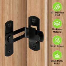 Barn Door Lock, 90 Degree Flip Latch, Angle Door Latch Buckle, Gate Latch For Barn, Pantry, Sliding Door, Pet Door, Stainless Steel Gate Hardware Black - Multicolor - View 7