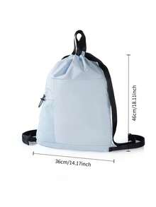 Drawstring Backpack String Bag Sports Gym Sack With Side Pocket For Men Women - Storage Bag - View 4