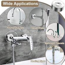 4pcs Wall Pipe Covers, ABS Adjustable Split Flange Design, With Sealing Tape, Easy Install Decorative Cover Plates, Suitable For Radiator And Sink Pipes, Home Bathroom Kitchen Decorative Water Pipe Rings - Modern - View 12