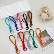 1/10pcs Macaron Solid Color Braided Key Lanyard, Minimalist INS Style Bag & Phone Short Strap - Multicolor - View 5