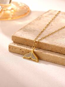 Stylish Flower Pendant Necklace Gold Plated 304 Stainless Steel Link Cable Chain Jewelry For Women Birthday Gift - Golden - View 3