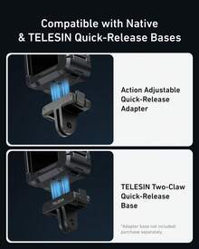 TELESIN 鋁合金保護框架保護殼,適用於 Osmo Action 6 相機,快拆金屬兔籠保護框架外殼,附 1/4" 螺絲與冷靴座 - 查看 7