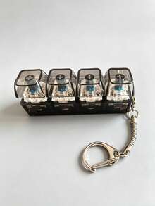 1pc 9-Key Cube Keyboard Shaped Keychain, Creative Keyboard Pendant, Bag Charm, Car Key Accessory, Fingertip Style Zipper Pendant, Daily Bag And Car Decoration Accessory - Multicolor - View 20