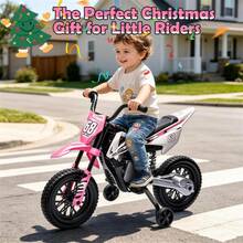Forever Source 12V Motorcycle Kids With Treaded Tires, 3.1MPH Max Speed, Music & Spring Suspension,Aged 37-96 Months Old - Pink - View 2