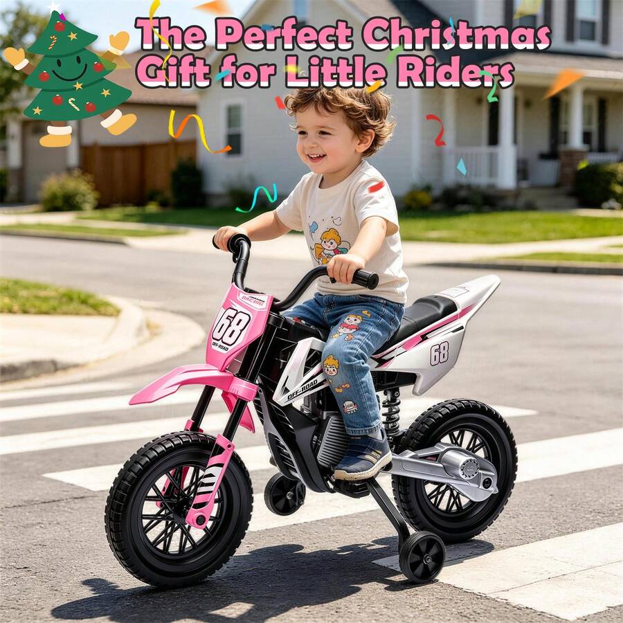 Forever Source 12V Motorcycle Kids With Treaded Tires, 3.1MPH Max Speed, Music & Spring Suspension,Aged 37-96 Months Old
