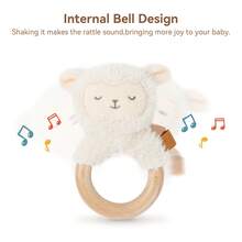 Newborn Commemorative Rattle, Cute Shaped Baby Grip Rattle Toy, Infant Grip Training Toy, Newborn Gift, Full Moon Commemorative Gift, Early Education Sheep Anti-Tear Toy, Baby Hand-Eye Coordination Tactile Toy, Multi-Function Sensory Toy, Christmas Halloween Gift, Soft And Easy To Grip, Fluffy Comfort Blanket Rattle Set - Multicolor - View 9