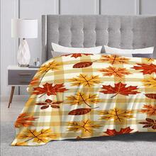 1pc Lightweight Flannel Blanket With Halloween Maple Leaf Pattern - Perfect Holiday Gift For Family Or Friends | All-Season Blanket | Suitable For Sofa, Office, Bed, Travel, Camping Or Car | Ideal For Halloween And Christmas Party Decoration - Multicolor - View 3