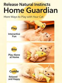 1PC Cat Toy - Cat Fish-Shaped Chew Toy, Suitable For Cat Entertainment And Interaction. The Toy Features A Soft Realistic Design, Mimicking Fish Shape, Effectively Training Kittens' Hunting Skills, Making It A Great Educational Play Companion For Cats. - Multicolor - View 5
