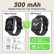 Reloj inteligente Simson Power 300mAh de estilo neutro, pantalla completa HD, correa de silicona suave, llamadas inalámbricas, modo multideporte, notificación de mensajes, seguimiento de fitness, control de música, control remoto de cámara, estilo deportivo, unisex - Multicolor - Ver 3