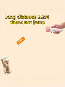 Cute Pet Electric Cat Teaser, Slouchy Cat Toy Wand, Automatic Retractable Fur Ball Launcher Cat Boredom Relief Toy - View 7