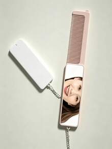 2-In-1 Portable Folding Hair Comb With Mirror, Mini Pocket Hair Comb With Transparent Mirror, Lightweight Travel Makeup Comb With Bead Chain, Compact Thin Design Easy To Store, Essential For Travel And Vacation - Folding Comb With Mirror - View 6