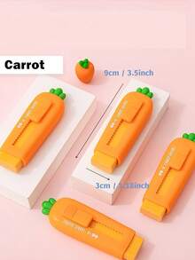 1pc Carrot Eraser Rubber Slide Stick For Pencil Cleaning, Compact And Portable, Creative Erasers Student Back To School, Office Cleaning Tools - Erasers - View 3