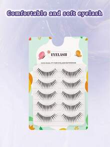 5 Pairs Cartoon Eye False Eyelashes, Easy To Use And Time-Saving, Eye-Friendly, Soft Anime Eye Dewy Glossy Eyelashes, Special Eyelash Extensions Made In Japan And Korea - Black - View 5