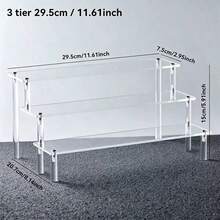 Acrylic Tiered Display Stand, Multi-Layer Transparent Storage Rack, Cosmetic & Perfume Display Stand, Desktop Storage Organizer, Multiple Sizes & Layers Available, Perfume Display Rack, Skincare Storage Rack, Lipstick Storage Rack, Action Figure Display Stand, Transparent Display Rack, Jewelry Display Rack, Countertop Display Rack, Desktop Organizer, Home Storage, Bathroom Countertop Storage, Vanity Organizer, Office Desk Storage - Clear - View 17