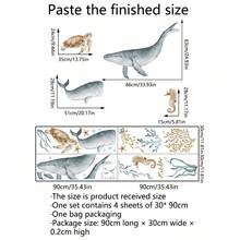 Large Children's Room Underwater Animal Whale Turtle Bedroom Decor Wall Stickers - As Shown In the Figure - View 7