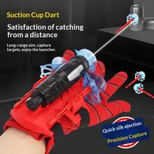 1 Set Fun Durable ABS Spider Web Launcher Gloves, Red & Blue Hero Toy, Suitable For Teens And Adults, Perfect For Halloween, Christmas And Party Games, Novel Interactive Suction Cup Shooting Toy, Parent-Child Interaction, Perfect Birthday Gift - Multicolor - View 6