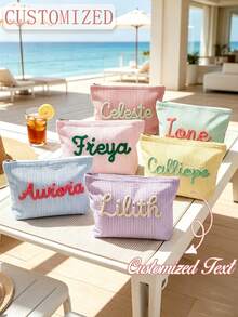 Custom Photo Linen Tote Bag & Makeup Bag Set, Large Capacity Portable Shopping Bag. Perfect For Daily Commute, Travel, Beach And Outdoor Use. - Multicolor - View 1