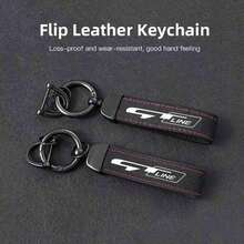 汽車品牌 Logo 麂皮鑰匙圈吊飾 皮革鑰匙鏈，適用於 Kia GT Line Morning Picanto Rio Stonic Sportage Ceed Optima Forte - A - 查看 1