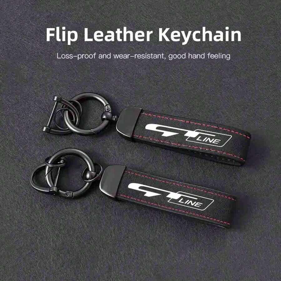 汽車品牌 Logo 麂皮鑰匙圈吊飾 皮革鑰匙鏈,適用於 Kia GT Line Morning Picanto Rio Stonic Sportage Ceed Optima Forte - A - 查看 1