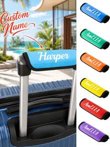 Custom Name Luggage Handle Wrap,Personalized Suitcase Handle Wraps With Heat TransferText,Personalized Luggage Handle Wraps For Suitcas,Versatile - Multicolor - View 5