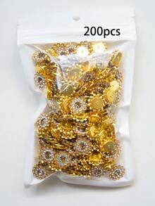 200顆/組 13.8mm 水鑽珠，時尚香檳金水鑽裝飾珠，適用於手工藝製作，香檳色向日葵、雙色水鑽向日葵、手縫向日葵，DIY手工水鑽花 - 太陽花鑽 - 查看 8