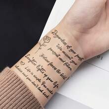 FTVLTAT Realistic Temporary Tattoo Set - 10 Sheets With Over 100 Designs And Phrases For Fingers, Wrists, Ears, And Small Areas - Durable And Long-Lasting Body Art Tattoo Stickers - Multicolor - View 4