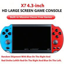 X7 4.3 Inch HD Screen Mini Portable Video Game Console Handheld Game Player Dual Joystick 8GB Memory Built-In 1000 Games MP5 Game Controller TV Output - View 2