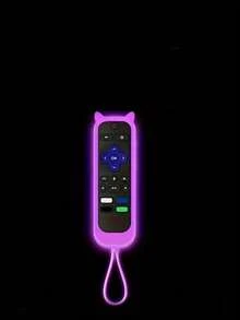Glow-In-The-Dark Cat Ear Silicone Remote Control Protective Case With Lanyard, Shockproof, Anti-Slip, Dust-Proof, Compatible With Hisense TV Remote, Easy To Install, Full Button Access, For Home, Hotel, Dorm TV Remote Control - Multiple Styles - View 9