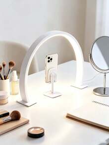 Half Moon Shaped LED Nail Lamp, USB Powered, 3-Color Adjustable Brightness, Stepless Dimming, Space-Saving, Reading Study Lamp, Lamp, Bedroom Night Light, Living Room Lighting, 3-Color Button Dimming, USB Plug-In, Suitable For Nail Art Lighting And Study Reading, Cabinet Fabric Lighting, Flicker-Free, Adjustable Brightness, Adjustable Color Temperature, Portable Design, Suitable For Nail Art, Eyelash Extension - Nail Art Half Moon Lamp - View 6