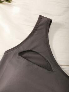 4PCS Asymmetrical One Shoulder Cutout Sports Bra, Breathable Knit Wireless Padded Sleeveless Workout Tank - Multicolor - View 4