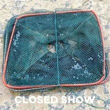 3pcs Foldable Fishing Net Set, Includes Bait Trap And Fine Nylon Net, Suitable For Shrimp, Crab, Lobster, Double-Sided Entry Throwing Net Cage, Outdoor Fishing Gear - Multicolor - View 2