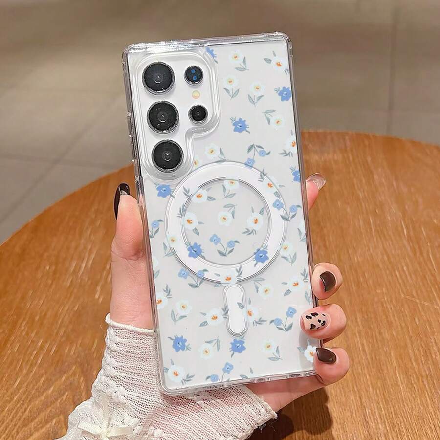 [24h Shipping From DE/FR/ES]Apple 11- 17Phone Case: 1 Piece Creative Fashion Print With Blue And White Flower Pattern, Shockproof, Soft Touch, Made Of PC, Compatible With Galaxy S26ultra/S26+/26/25/25+/25ultra/S24fe/S23/S23+/S23ultra/S22/S21/S20fe/A14/A15/A16/A17/A57/A56/A54/A55/. GCX - Clear - View 1