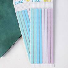1 Pack 160 Pcs Transparent Gradient Blue Thin Strip Sticky Notes, Minimalist Long Washi Tabs Page Markers For Journal Book Annotation DIY Craft - Blue - View 6