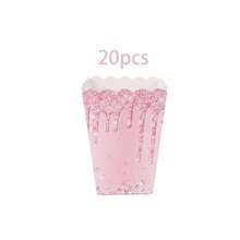 10/20/40Pcs,Pink Blue Glitter Drip Popcorn Treat Boxes, Disposable Paper Snack Favor Boxes, Dripping Icing Pattern Favor Containers Party Favor Supplies For Gender Reveal, BabyShower, Birthday & Wedding Celebrations - View 12