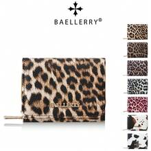 Baellerry محفظة نسائية قصيرة بطبعة نمر 1 قطعة، 7 فتحات للبطاقات + نافذة شفافة للهوية + جيب عملات بسحاب، محفظة عملات ثلاثية الطي محمولة صغيرة، محفظة مطبوعة متعددة الفتحات للبطاقات للسفر قصير المسافة، محفظة محمولة للسفر الخارجي والتنقل اليومي - متعدد الألوان - مشاهدة 2