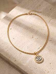 Stainless Steel Evil Eye Necklace - Multicolor - View 4