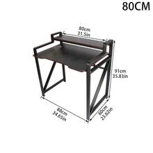 1pc Gaming Desk, With A Multi-Tiered Worktop And Cable Management Holes To Keep The Surface Tidy And Free Of Tangled Cables - Black - View 2