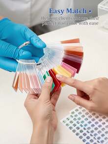 50/100/150pcs Transparent Rectangular & Fan-Shaped Nail Polish Color Display Cards With Metal Rings, Acrylic Nail Polish Color Sticks, Suitable For Nail Salons And DIY Home Practice - Multicolor - View 5