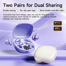 2026 New Design True Wireless In-Ear And Clip-On TWS Couples Fasion Daul Bluetooth 6.0 Headset Mini Couples Earbuds Gaming TWS HIFI Bass Stereo HD Calling Earphones For Android For Iphone Cellphone Sports Earpieces For Halloween's Day Gift - View 2
