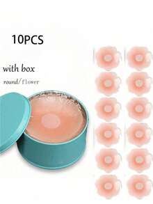 10pcs Silicone Nipple Covers, Invisible Reusable Skin-Friendly Women's Nipple Covers - Multi-color - View 15