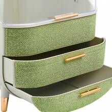 LIVINGANDHOME 14 Colors Multi-Function Makeup Storage Case, Cosmetics Organizer, Jewelry Organizer Case, Finishing Box, Makeup Storage Box, Cosmetic Box, JewelryBox, Makeup Organizer, Makeup Storage Organizer,Cabinet Decorative - Light Green + Green - View 11