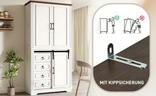 Tall Cabinet With Tipover Protection And Snack Shelf, White Finish - 白色 - 查看 2