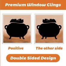 9pcs Happy Halloween Static Window Stickers, Black Eerie Witch, Ghost, Pumpkin, Bat, Skeleton, Spider Web, Tree, Tombstone Window Decals, Removable Glass Decoration Stickers, Suitable For Home Indoor Halloween Party Decor - Multicolor - View 9