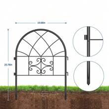 Fencing, Trellises, & Gates - Black 8PCS - View 8