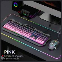 RAIKU Metal Gaming Keyboard And Mouse Set, Universal Wired Keyboard For PC, 104-Key Layout RGB Backlit Keyboard, 6D Mouse, Gaming Keyboard And Mouse Set For PC - View 15