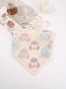 1pc New Crochet Triangle Scarf, Vintage Bohemian Style Fashion Headband, Premium Headwrap, Versatile For Spring And Summer - Multicolor - View 12